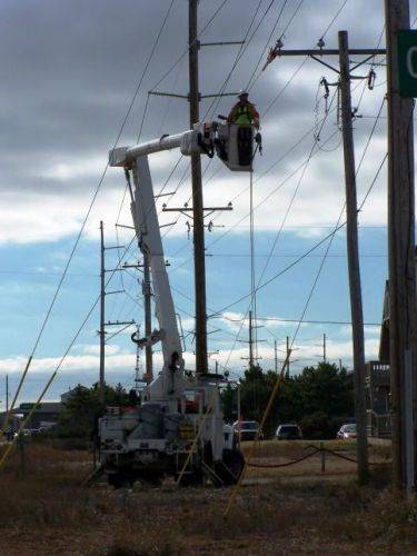Electrical work in truck and powerlines